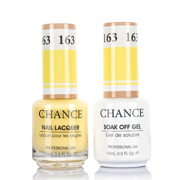 Chance Gel &amp; Lacquer Duo 163, yellow crème, soak-off gel polish and matching nail lacquer, 0.5 oz each
