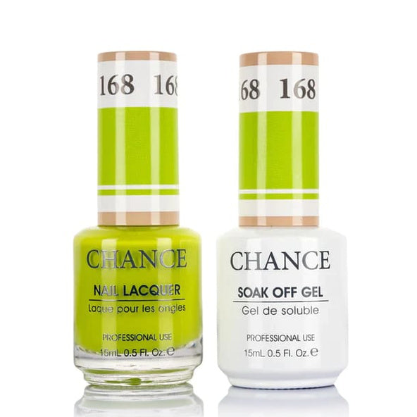 Chance Gel &amp; Lacquer Duo 168, green crème, soak-off gel polish and matching nail lacquer, 0.5 oz each