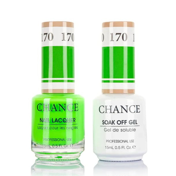 Chance Gel &amp; Lacquer Duo 170, green crème, soak-off gel polish and matching nail lacquer, 0.5 oz each