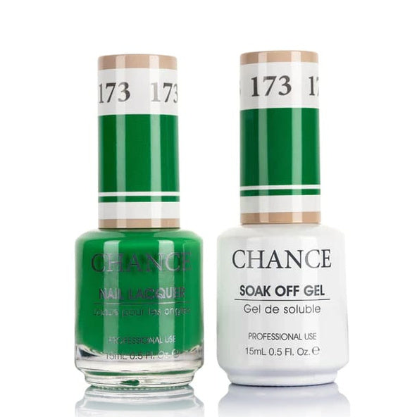 Chance Gel &amp; Lacquer Duo 173, green crème, soak-off gel polish and matching nail lacquer, 0.5 oz each