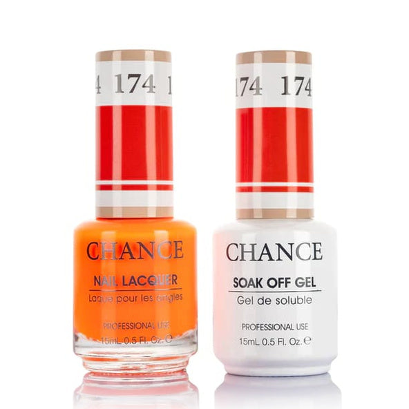 Chance Gel &amp; Lacquer Duo 174, coral orange crème, soak-off gel polish and matching nail lacquer, 0.5 oz each