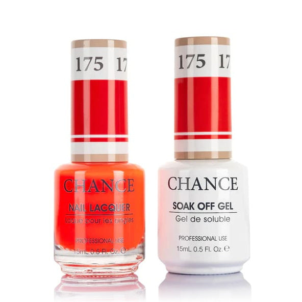 Chance Gel &amp; Lacquer Duo 175, red crème, soak-off gel polish and matching nail lacquer, 0.5 oz each