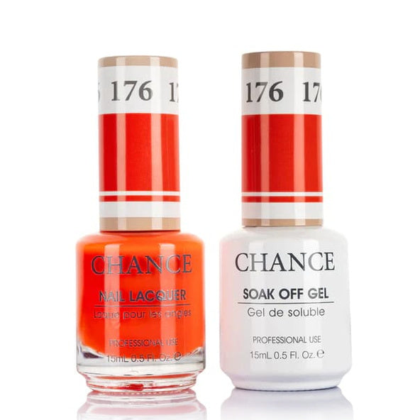 Chance Gel &amp; Lacquer Duo 176, coral orange crème, soak-off gel polish and matching nail lacquer, 0.5 oz each