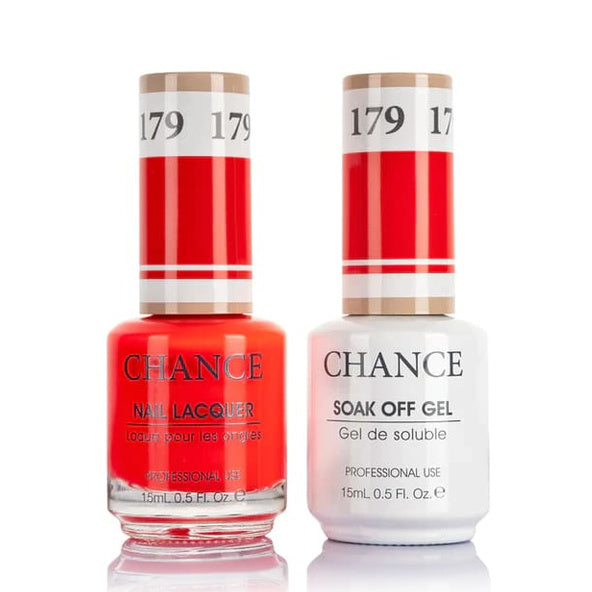 Chance Gel &amp; Lacquer Duo 179, red crème, soak-off gel polish and matching nail lacquer, 0.5 oz each