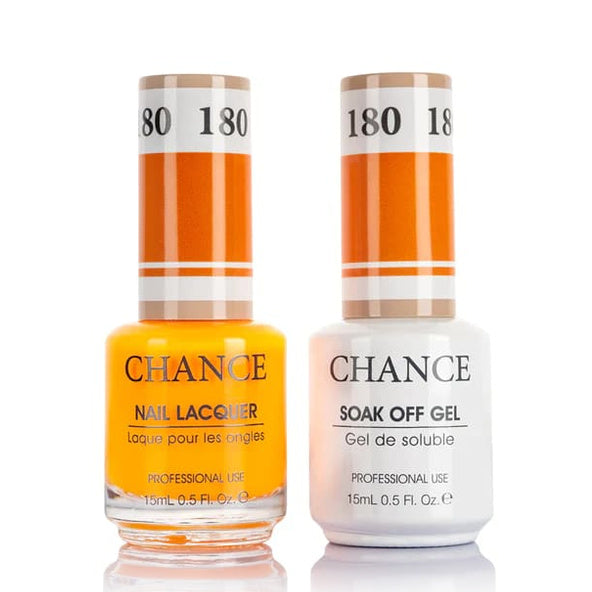 Chance Gel &amp; Lacquer Duo 180, coral orange crème, soak-off gel polish and matching nail lacquer, 0.5 oz each
