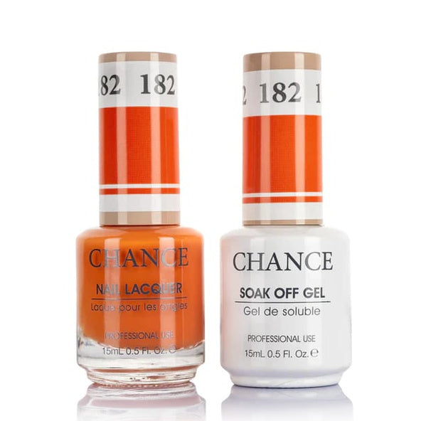 Chance Gel &amp; Lacquer Duo 182, coral orange crème, soak-off gel polish and matching nail lacquer, 0.5 oz each