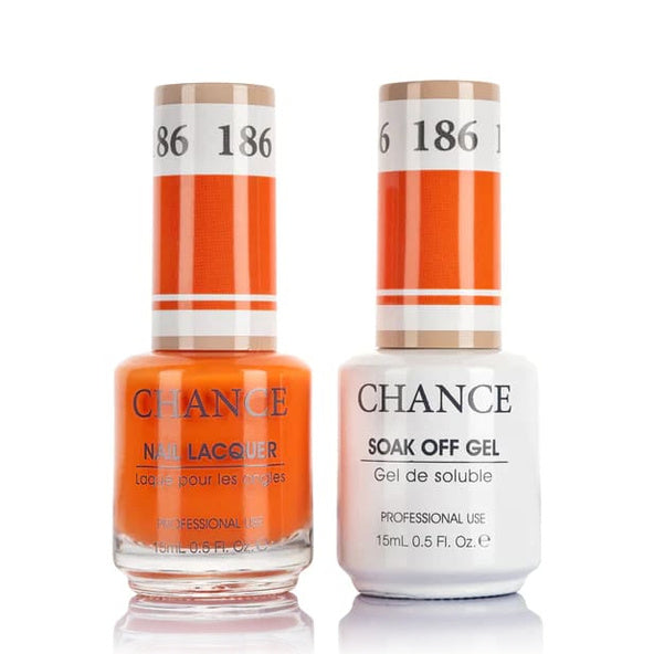 Chance Gel &amp; Lacquer Duo 186, coral orange crème, soak-off gel polish and matching nail lacquer, 0.5 oz each
