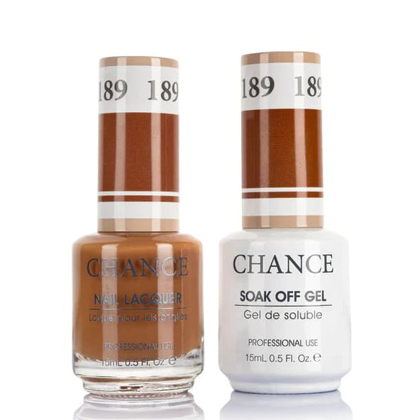 Chance Gel &amp; Lacquer Duo 189, brown crème, soak-off gel polish and matching nail lacquer, 0.5 oz each