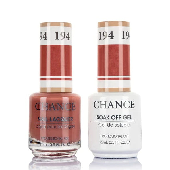 Chance Gel &amp; Lacquer Duo 194, red crème, soak-off gel polish and matching nail lacquer, 0.5 oz each