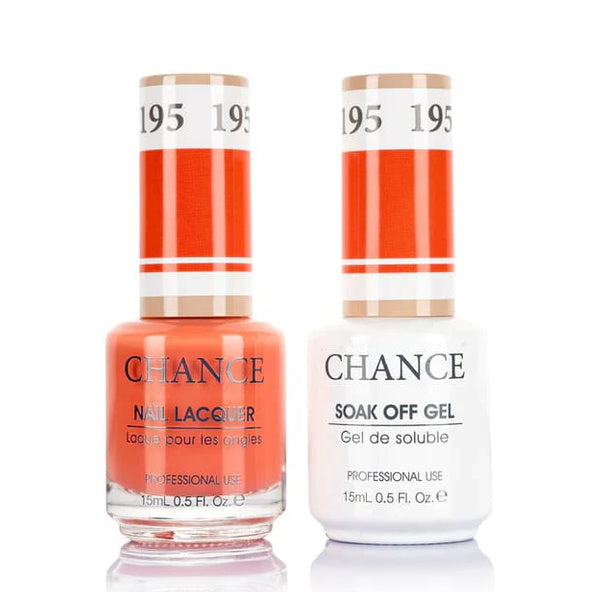 Chance Gel &amp; Lacquer Duo 195, coral orange crème, soak-off gel polish and matching nail lacquer, 0.5 oz each
