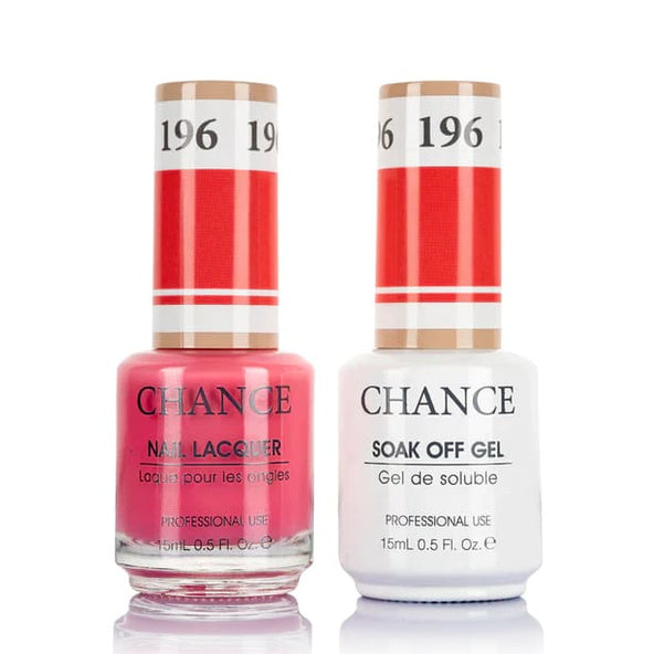 Chance Gel &amp; Lacquer Duo 196, red crème, soak-off gel polish and matching nail lacquer, 0.5 oz each