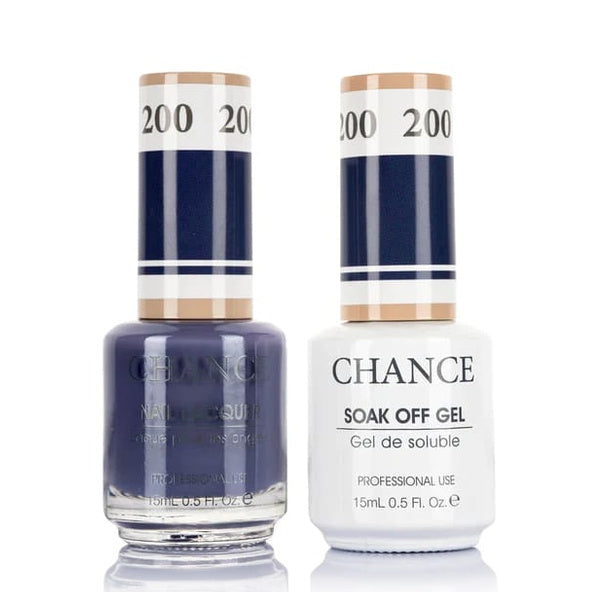 Chance Gel & Lacquer Duo 200, blue crème, soak-off gel polish and matching nail lacquer, 0.5 oz each
