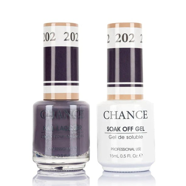 Chance Gel &amp; Lacquer Duo 202, grey crème, soak-off gel polish and matching nail lacquer, 0.5 oz each