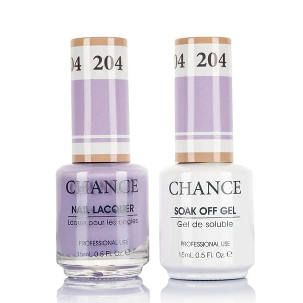Chance Gel &amp; Lacquer Duo 204, purple crème, soak-off gel polish and matching nail lacquer, 0.5 oz each