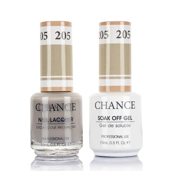 Chance Gel &amp; Lacquer Duo 205, nude crème, soak-off gel polish and matching nail lacquer, 0.5 oz each