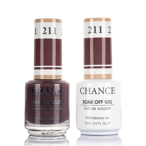 Chance Gel &amp; Lacquer Duo 211, purple crème, soak-off gel polish and matching nail lacquer, 0.5 oz each
