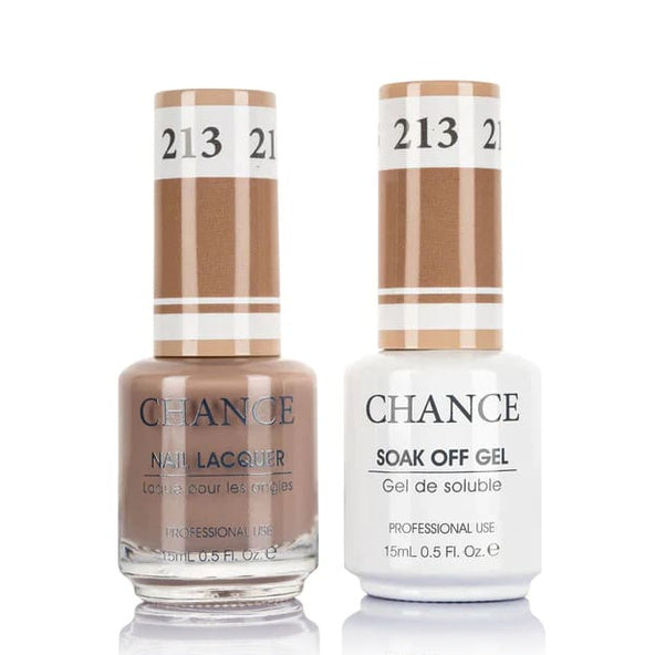 Chance Gel &amp; Lacquer Duo 213, brown crème, soak-off gel polish and matching nail lacquer, 0.5 oz each