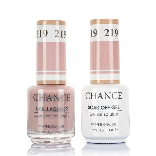 Chance Gel &amp; Lacquer Duo 219, pink crème, soak-off gel polish and matching nail lacquer, 0.5 oz each
