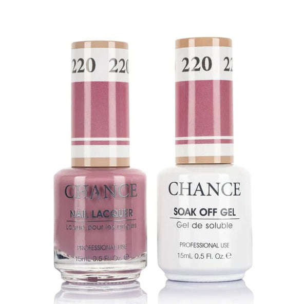Chance Gel &amp; Lacquer Duo 220, pink crème, soak-off gel polish and matching nail lacquer, 0.5 oz each