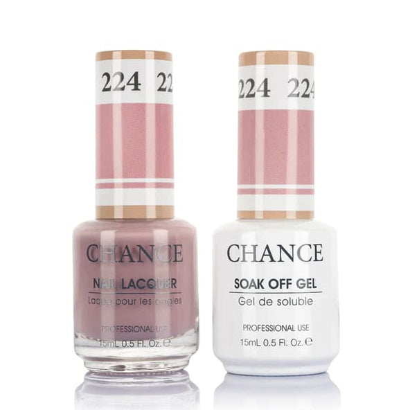 Chance Gel &amp; Lacquer Duo 224, pink crème, soak-off gel polish and matching nail lacquer, 0.5 oz each