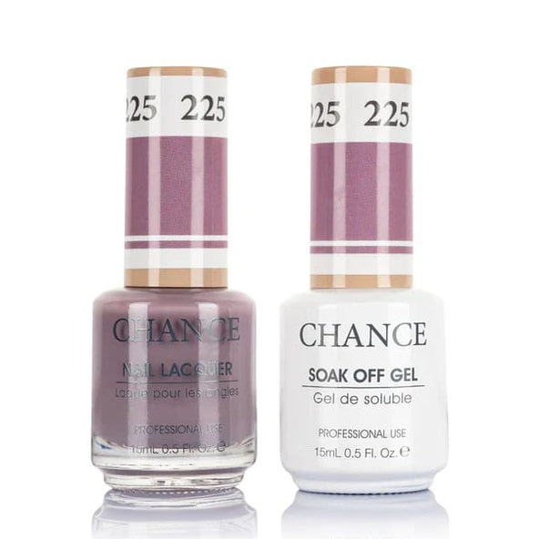 Chance Gel &amp; Lacquer Duo 225, purple crème, soak-off gel polish and matching nail lacquer, 0.5 oz each