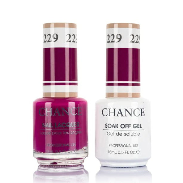 Chance Gel &amp; Lacquer Duo 229, purple crème, soak-off gel polish and matching nail lacquer, 0.5 oz each