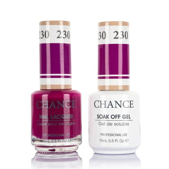 Chance Gel &amp; Lacquer Duo 230, purple crème, soak-off gel polish and matching nail lacquer, 0.5 oz each