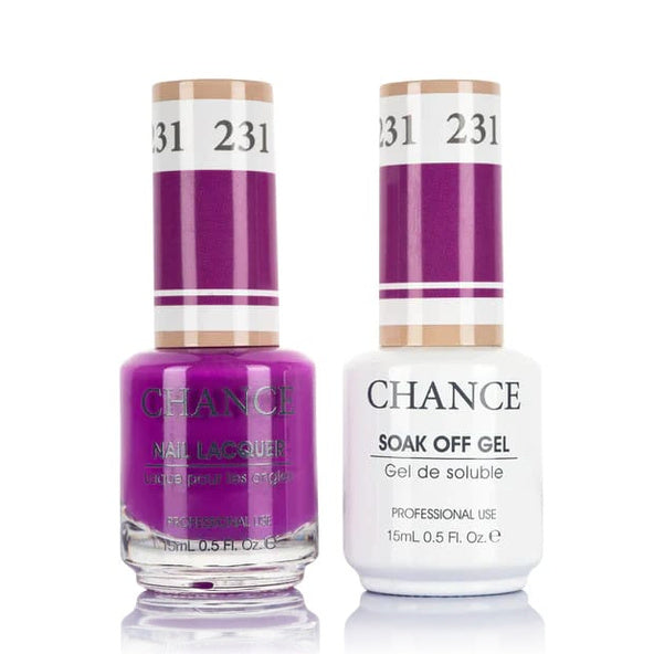 Chance Gel &amp; Lacquer Duo 231, purple crème, soak-off gel polish and matching nail lacquer, 0.5 oz each