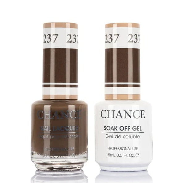 Chance Gel &amp; Lacquer Duo 237, brown crème, soak-off gel polish and matching nail lacquer, 0.5 oz each