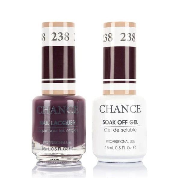 Chance Gel &amp; Lacquer Duo 238, purple crème, soak-off gel polish and matching nail lacquer, 0.5 oz each