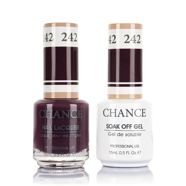 Chance Gel &amp; Lacquer Duo 242, purple crème, soak-off gel polish and matching nail lacquer, 0.5 oz each