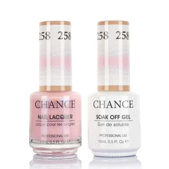 Chance Gel &amp; Lacquer Duo 258, pink crème, soak-off gel polish and matching nail lacquer, 0.5 oz each