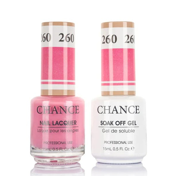 Chance Gel &amp; Lacquer Duo 260, pink crème, soak-off gel polish and matching nail lacquer, 0.5 oz each