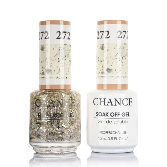Chance Gel &amp; Lacquer Duo 272, multicolour glitter, soak-off gel polish and matching nail lacquer, 0.5 oz each