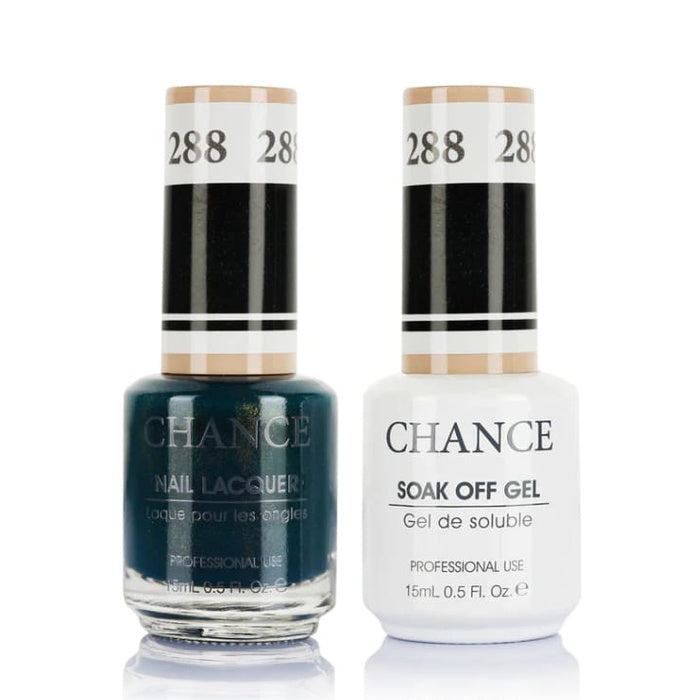 Chance Gel &amp; Lacquer Duo 288, blue glitter, soak-off gel polish and matching nail lacquer, 0.5 oz each