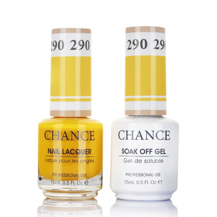 Chance Gel &amp; Lacquer Duo 290, yellow crème, soak-off gel polish and matching nail lacquer, 0.5 oz each