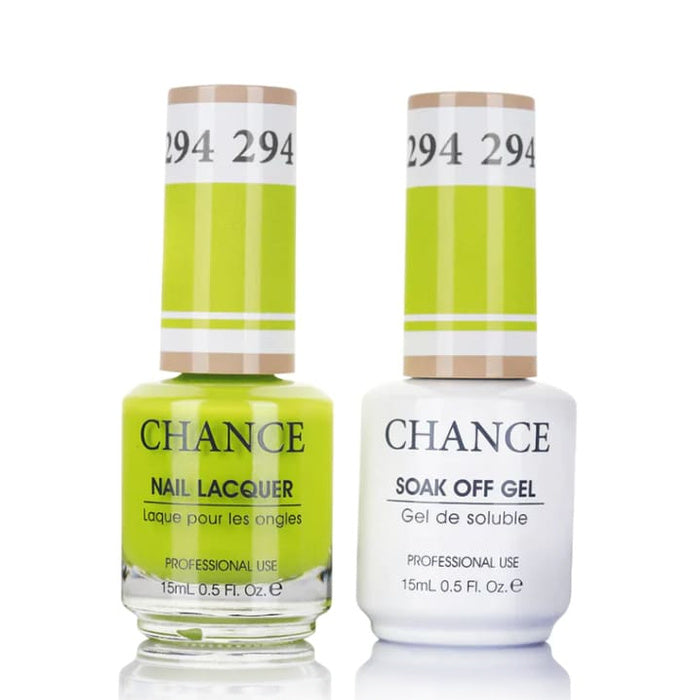 Chance Gel &amp; Lacquer Duo 294, green crème, soak-off gel polish and matching nail lacquer, 0.5 oz each
