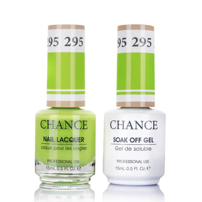Chance Gel &amp; Lacquer Duo 295, green crème, soak-off gel polish and matching nail lacquer, 0.5 oz each
