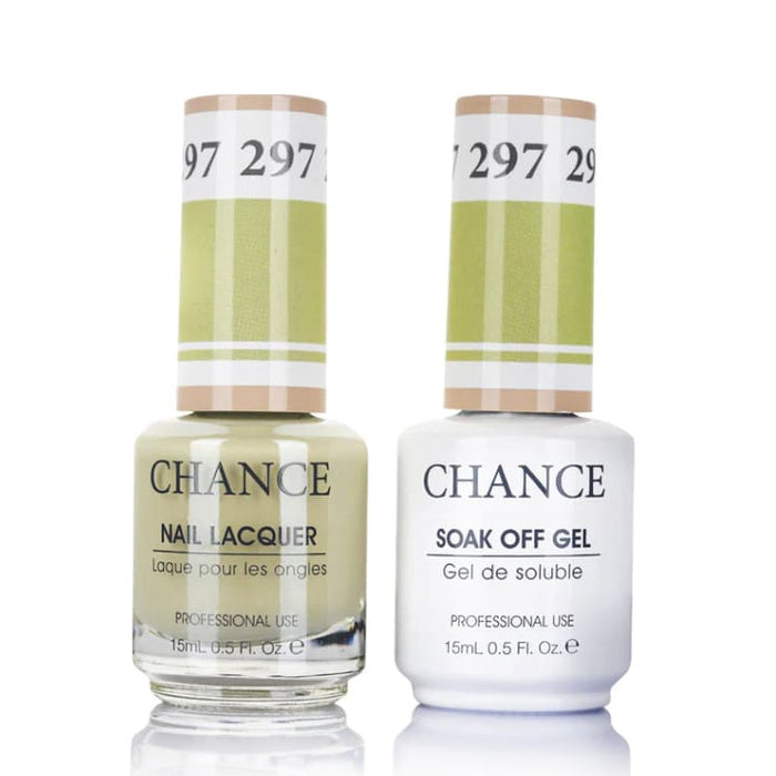 Chance Gel &amp; Lacquer Duo 297, green crème, soak-off gel polish and matching nail lacquer, 0.5 oz each