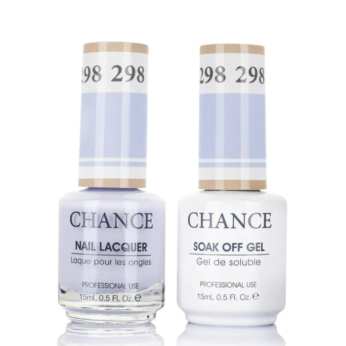 Chance Gel &amp; Lacquer Duo 298, blue crème, soak-off gel polish and matching nail lacquer, 0.5 oz each