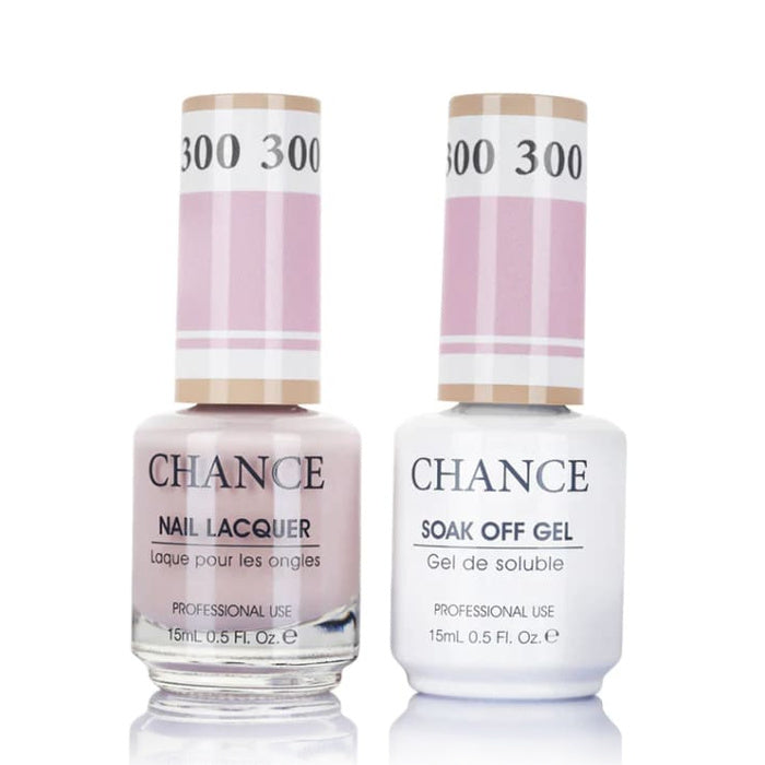 Chance Gel &amp; Lacquer Duo 300, pink crème, soak-off gel polish and matching nail lacquer, 0.5 oz each