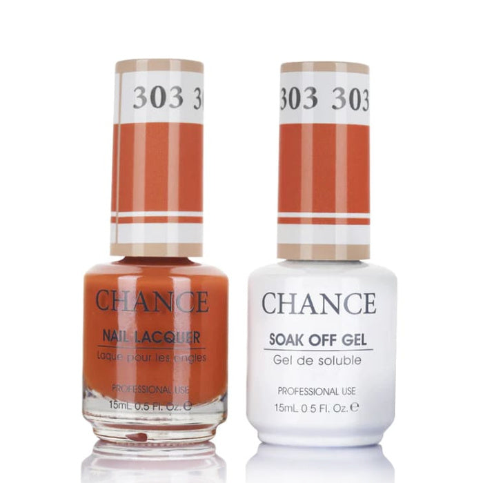 Chance Gel &amp; Lacquer Duo 303, red crème, soak-off gel polish and matching nail lacquer, 0.5 oz each