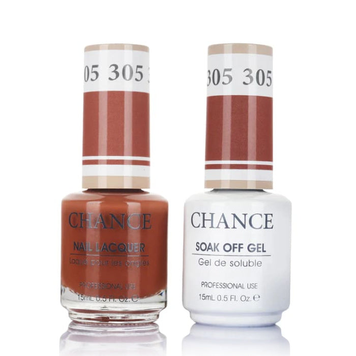 Chance Gel &amp; Lacquer Duo 305, red crème, soak-off gel polish and matching nail lacquer, 0.5 oz each