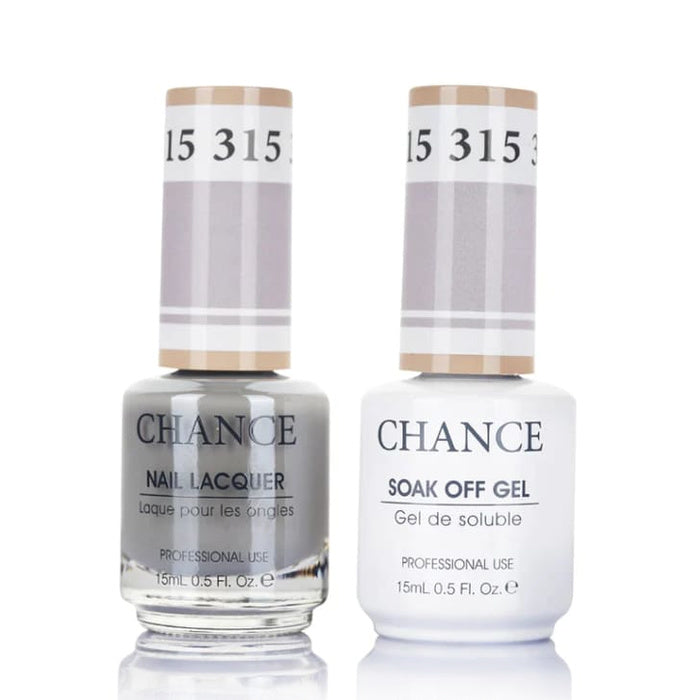Chance Gel &amp; Lacquer Duo 315, grey crème, soak-off gel polish and matching nail lacquer, 0.5 oz each