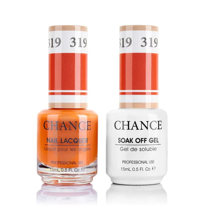 Chance Gel &amp; Lacquer Duo 319, coral orange crème, soak-off gel polish and matching nail lacquer, 0.5 oz each
