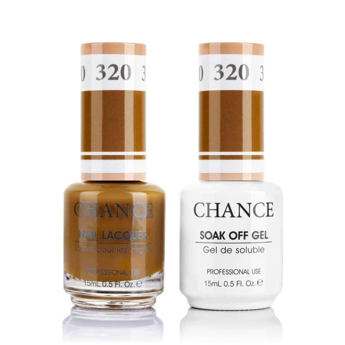 Chance Gel &amp; Lacquer Duo 320, brown crème, soak-off gel polish and matching nail lacquer, 0.5 oz each