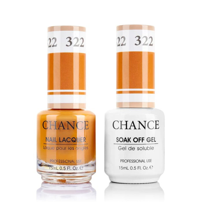 Chance Gel &amp; Lacquer Duo 322, coral orange crème, soak-off gel polish and matching nail lacquer, 0.5 oz each
