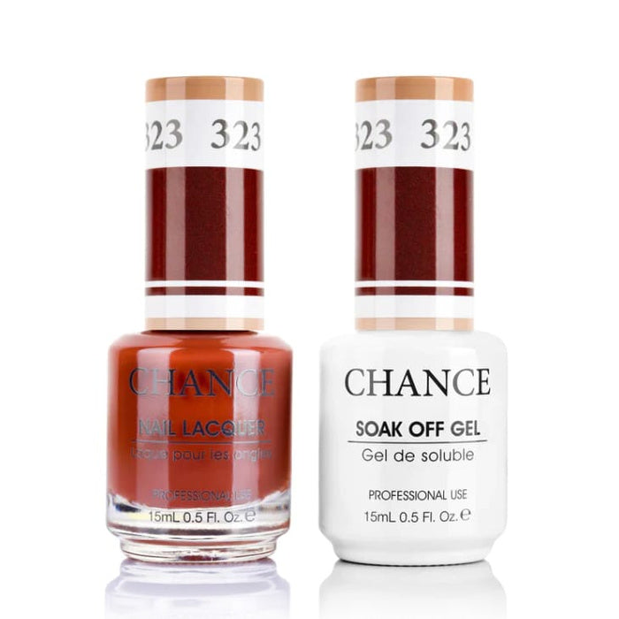 Chance Gel &amp; Lacquer Duo 323, red crème, soak-off gel polish and matching nail lacquer, 0.5 oz each