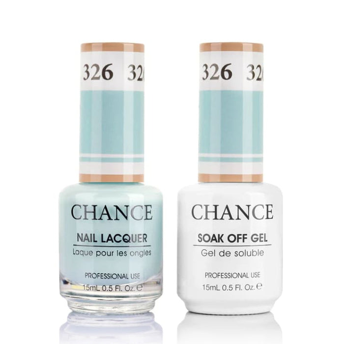Chance Gel &amp; Lacquer Duo 326, blue crème, soak-off gel polish and matching nail lacquer, 0.5 oz each
