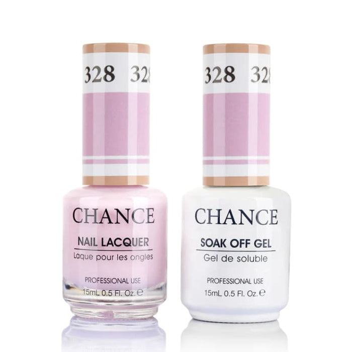 Chance Gel &amp; Lacquer Duo 328, pink crème, soak-off gel polish and matching nail lacquer, 0.5 oz each